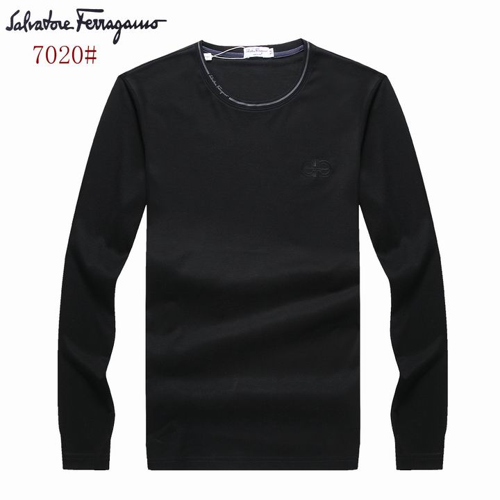 Ferragamo long round collar T man in black 2017 new sale
